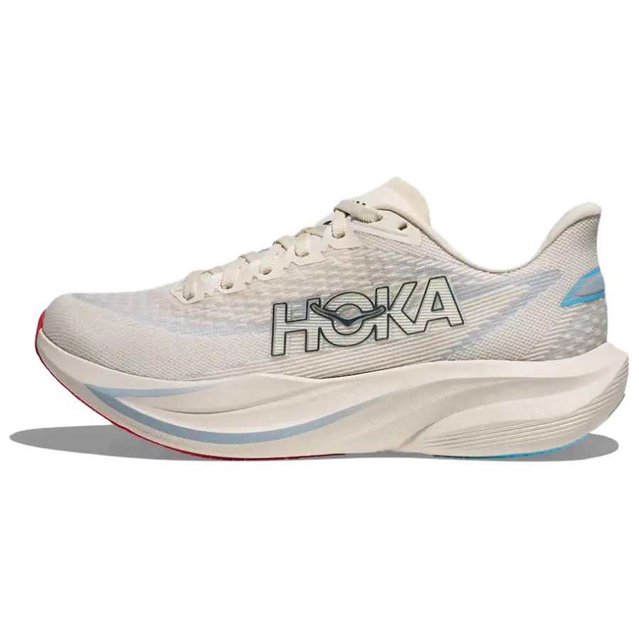 HOKA ONE ONE MACH 7 Fabric Breathable Running Shoes Women's Snowflake Stone Paste White/Soaring Blue