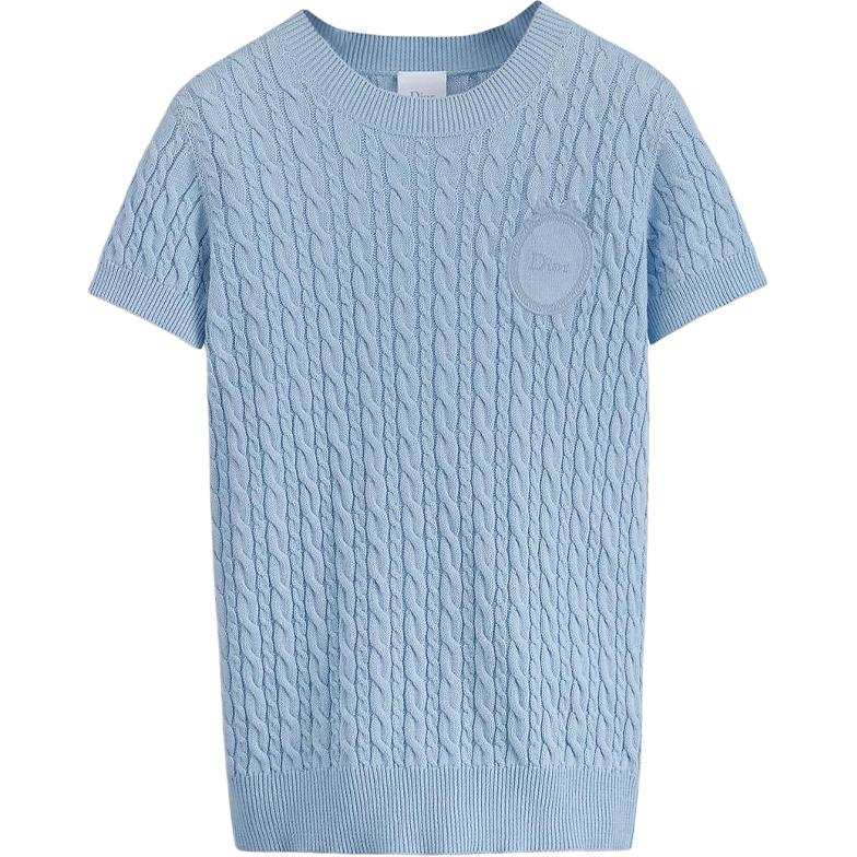 DIOR DIOR Sweaters Women's Blue Crew Neck Moderate Other