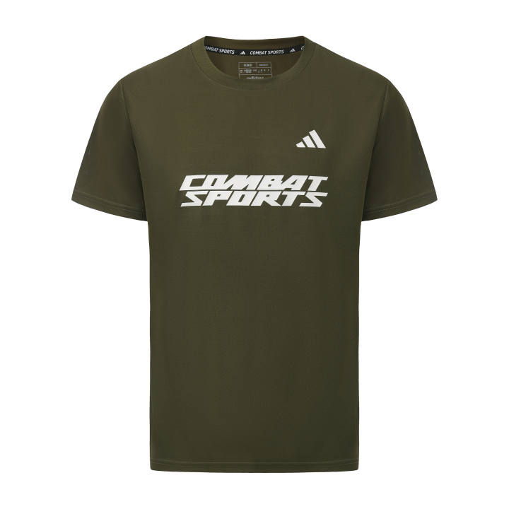 Adidas Adidas Quick Dry Crew Neck Short Sleeved T Shirts Unisex Olive Green