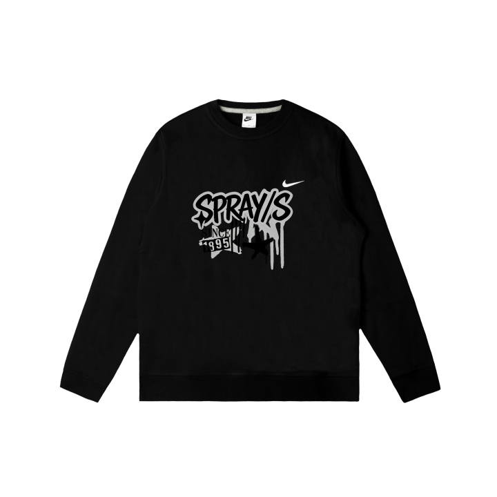 Nike Nike Club Sweatshirts Men's Black Crew Neck Moderate Regular