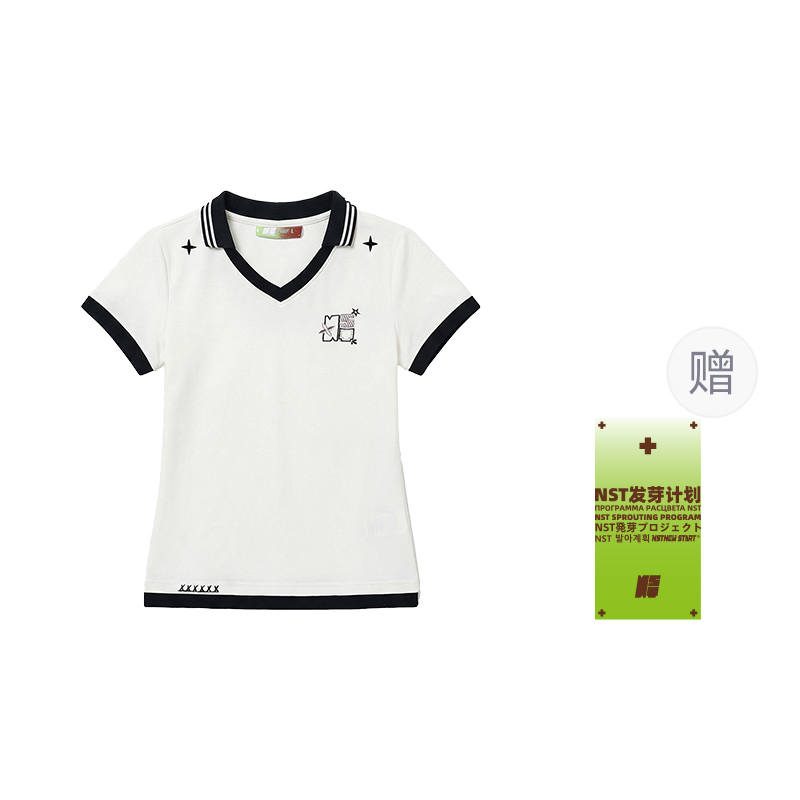 NSTNEW START T Shirts Women's White Lapel Thin Straight Fit
