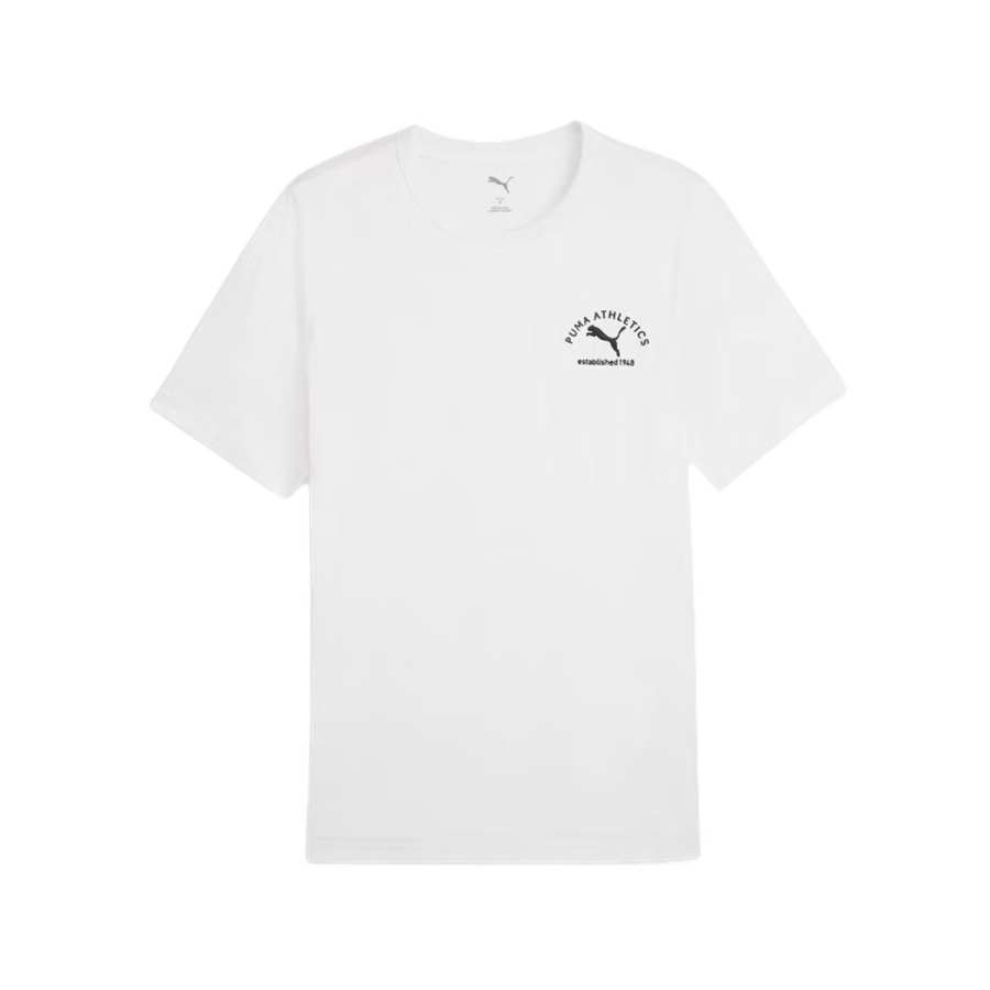 PUMA ESSENTIALS T Shirts Men's White Crew Neck Moderate