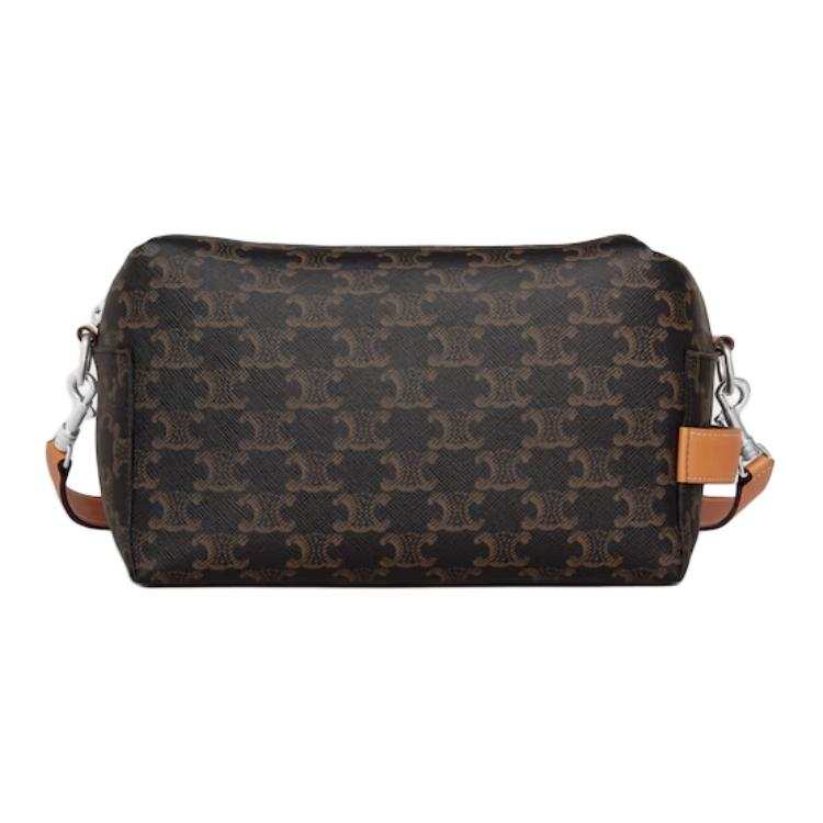 CELINE Cow Leather Crossbody Bags Men's Tawny