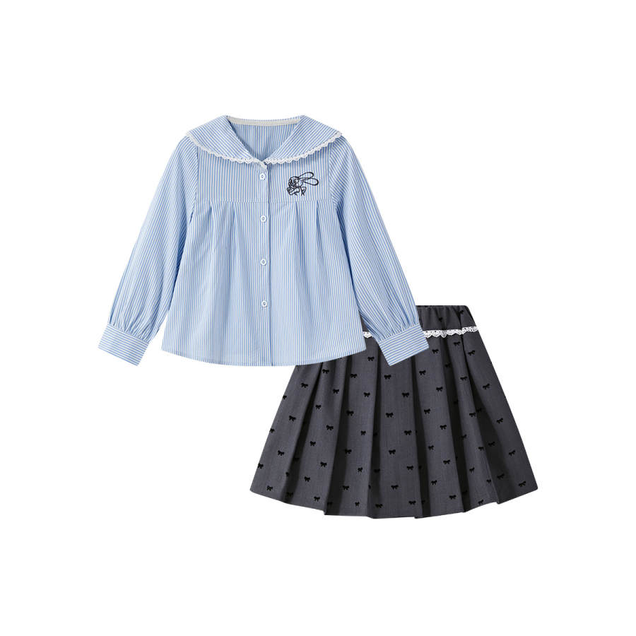 Disney Kids Two Piece Skirt Sets Lapel Moderate Short