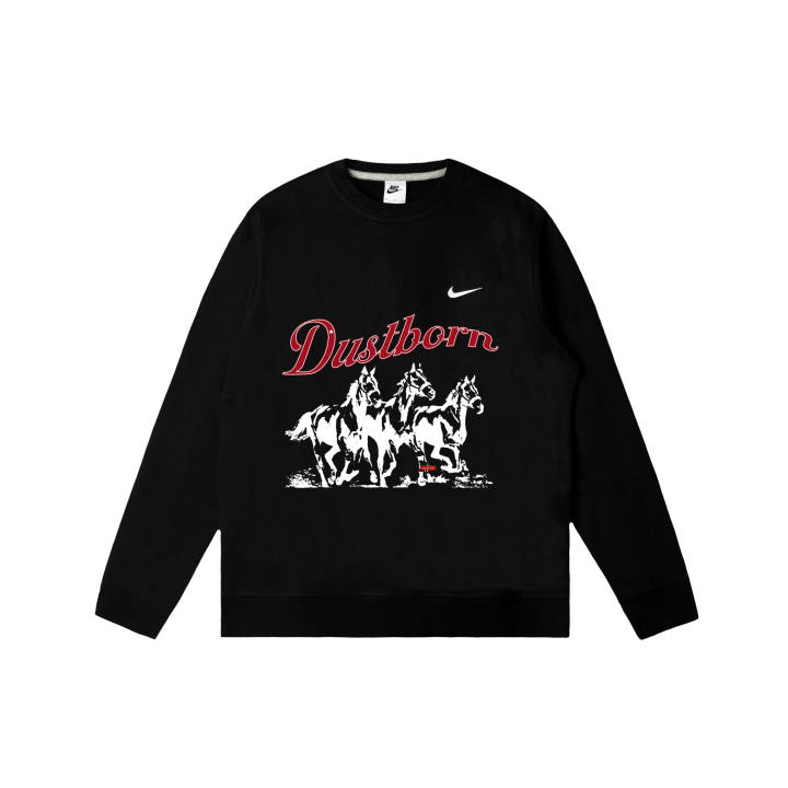 Nike Nike Club Sweatshirts Men's Black Crew Neck Moderate Regular