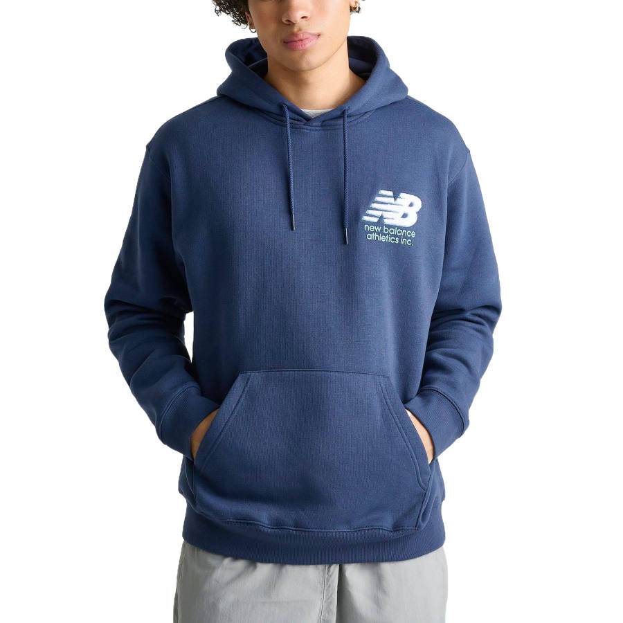 New Balance New Balance Sweatshirts Men's Blue/Cyan/White Hooded Non Detachable Moderate