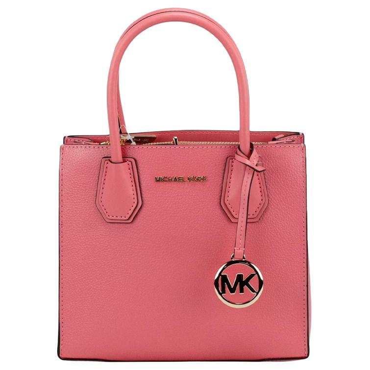 MICHAEL KORS Mercer Litchi Grain Leather One Shoulder Handbag Medium Women's Grapefruit