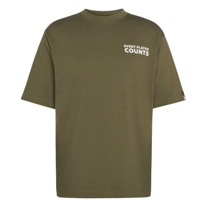 Adidas Adidas VERBIAGE T Shirts Men's Strata Olive Green Crew Neck Moderate