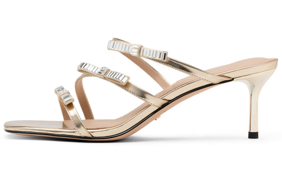 CHARLES&KEITH Composite Sole Rhinestone Slide Slippers Women's