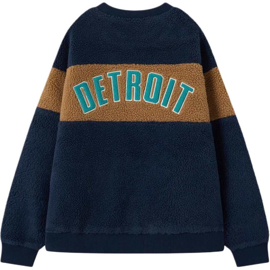 New Era Sweatshirts Unisex Brown/Marine Blue Crew Neck Moderate Regular