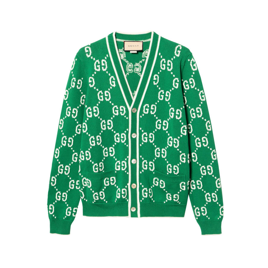 GUCCI GG Intarsia-knit Cotton Cardigan