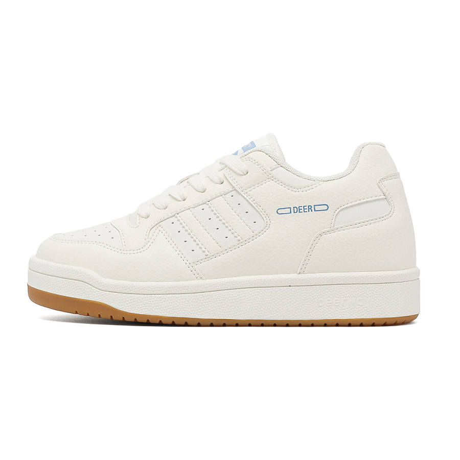 DEERWAY Lightweight Breathable Height Increasing Low top Skateboard Shoes Women's Beige