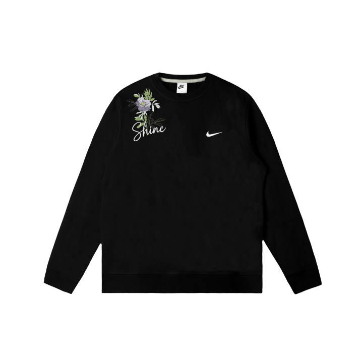 Nike Nike Club Sweatshirts Men's Black Crew Neck Moderate Regular