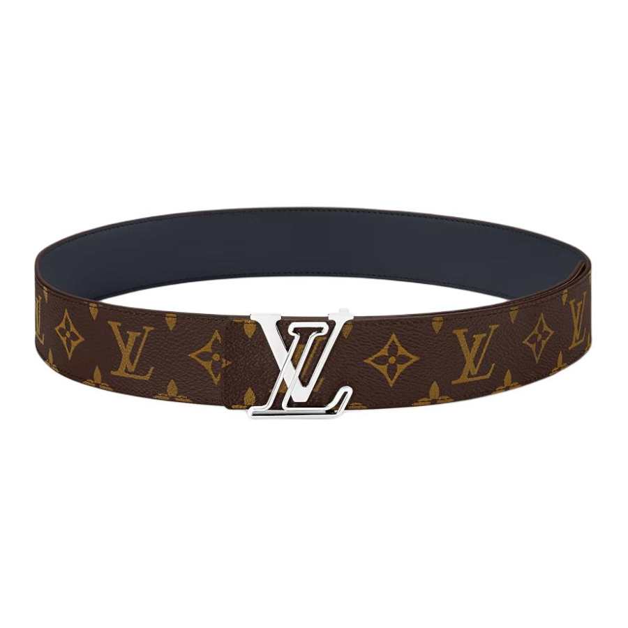 LOUIS VUITTON LOUIS VUITTON Line Canvas, Cow Leather Belts Men's Brown Width 4cm