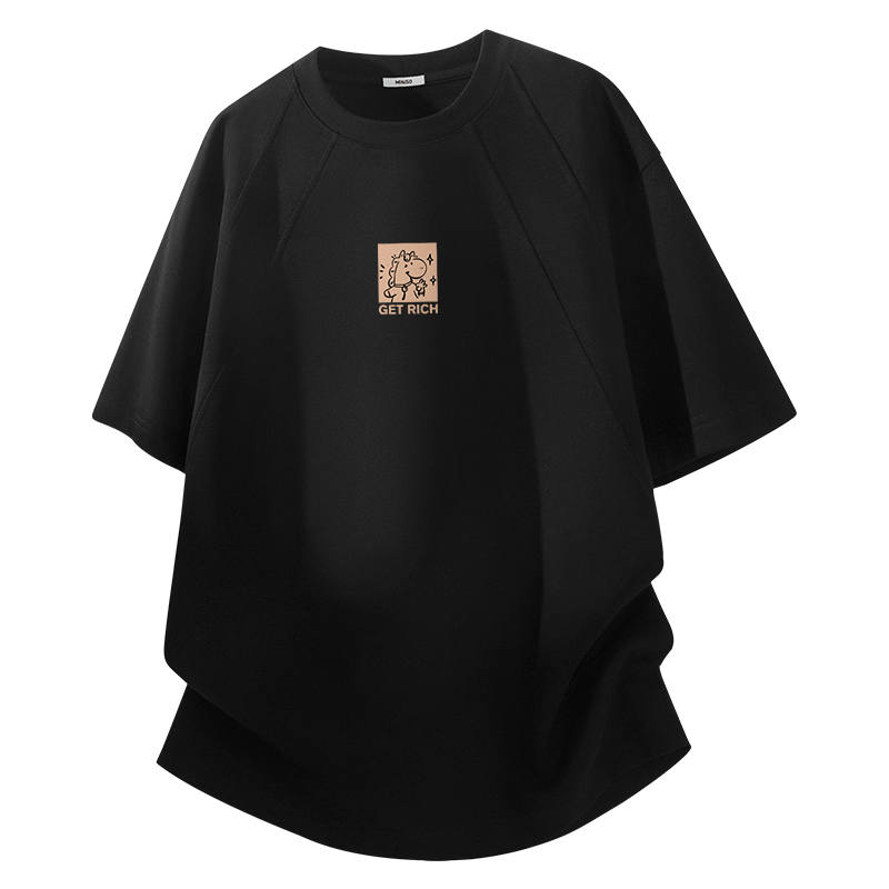 MINISO T Shirts Unisex Crew Neck Moderate Straight Fit