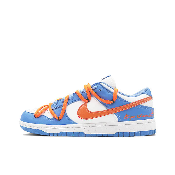 Nike Nike Dunk Cerulean Orange Light Abrasion Resistant Slip Resistant Low top Skateboard Shoes Women's Blue White Orange