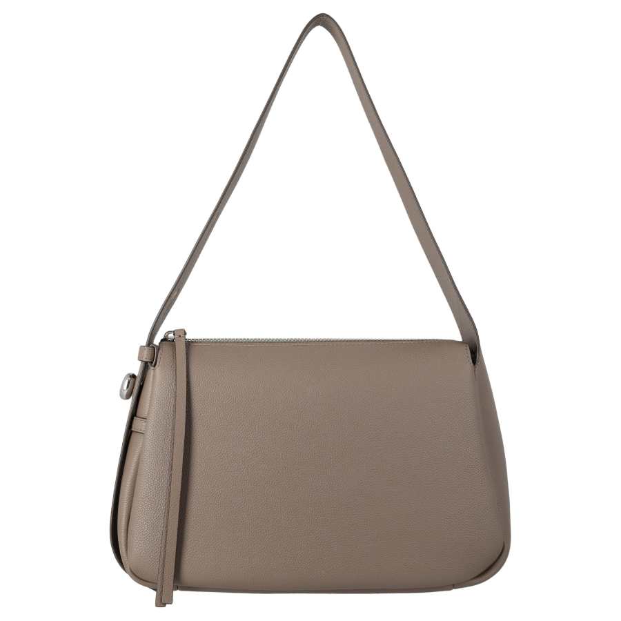 TORY BURCH Romy Litchi Grain Cow Leather Shoulder Bag Medium Women's Brown