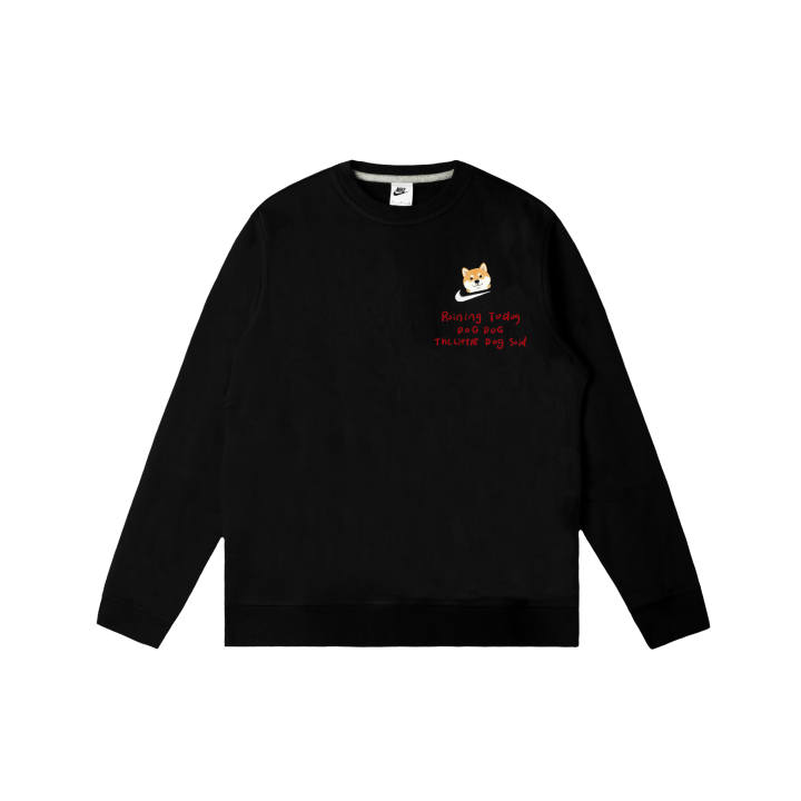 Nike Nike Club Sweatshirts Men's Black Crew Neck Moderate Regular