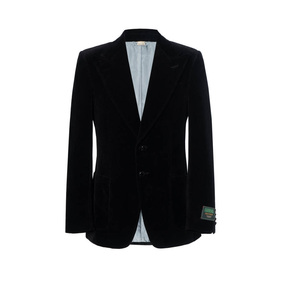 GUCCI velvet single-breasted blazer