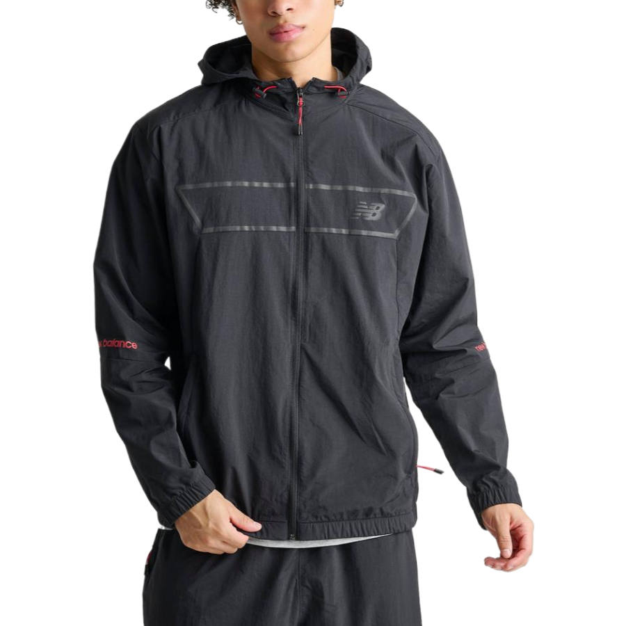 New Balance New Balance Jackets Men's Black/Red Hooded Non Detachable Moderate Other