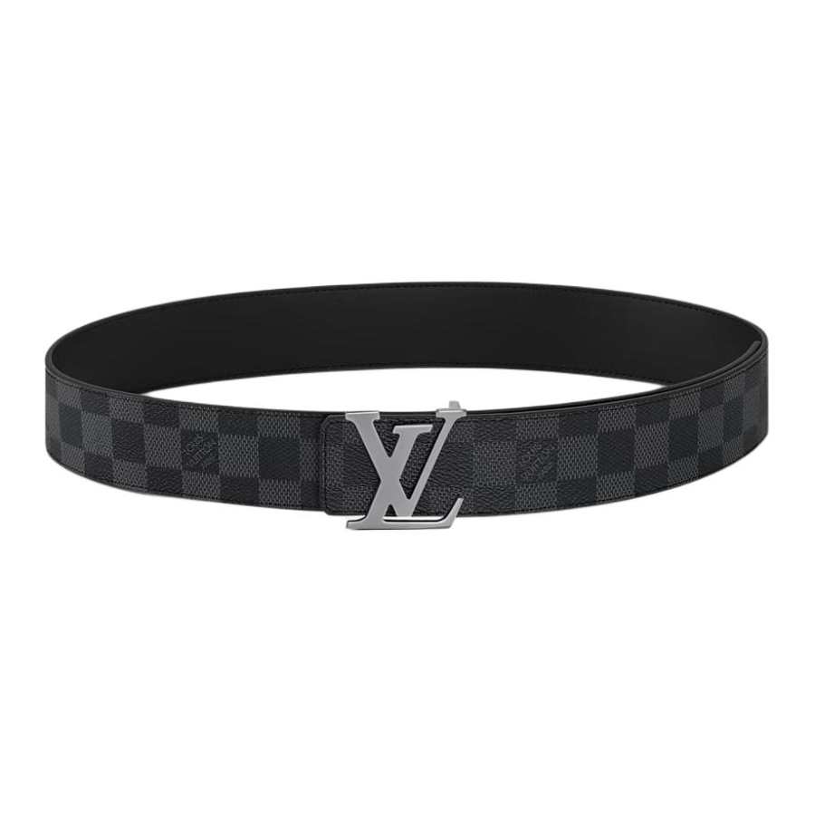 LOUIS VUITTON LOUIS VUITTON Lv Initiales Silver Buckle Reversible Belt Damier Graphite 40mm