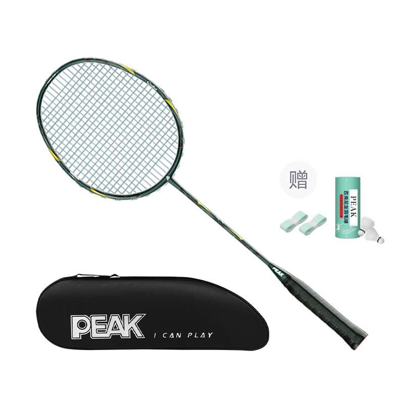 PEAK Sunk Boat Full Carbon Badminton Rackets Offensive Type Heavy Head, Stiff Shaft Advanced Level Unisex 4U/G5