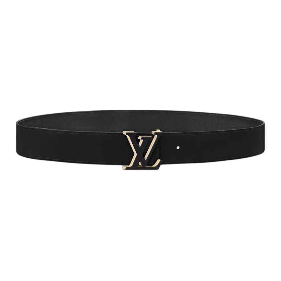 LOUIS VUITTON LOUIS VUITTON Optic Cow Leather Belts Men's Black Width 4cm