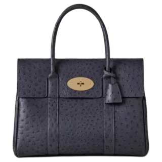 Mulberry Bayswater Cow Leather Handbag Women's Storm Blue