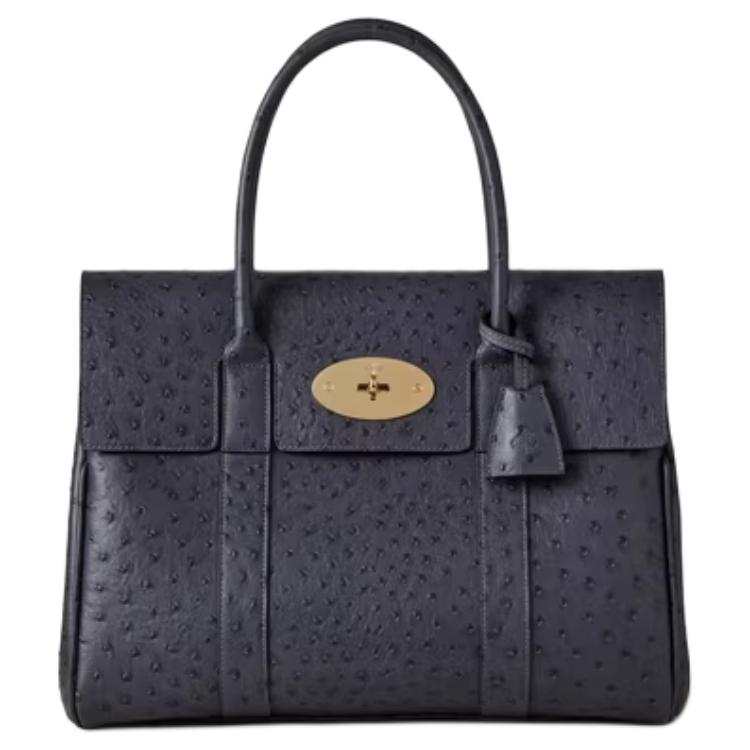 Mulberry Bayswater Cow Leather Handbag Women's Storm Blue