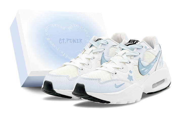 Nike Nike Air Max Fusion Low top Casual Running Shoes Women's White Blue
