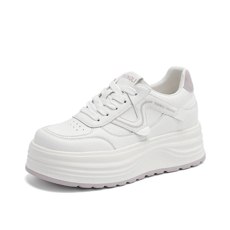 Lanza Platform Leather Upper Texture Minimalist Style Korean Casual Style, Everyday Sweet Girl Outfit Skateboard Shoes