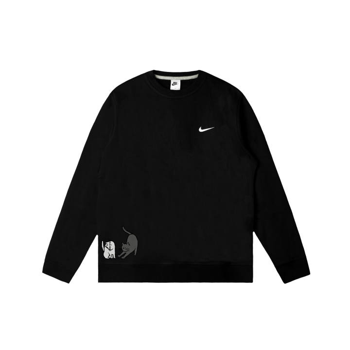 Nike Nike Club Sweatshirts Men's Black Crew Neck Moderate Regular