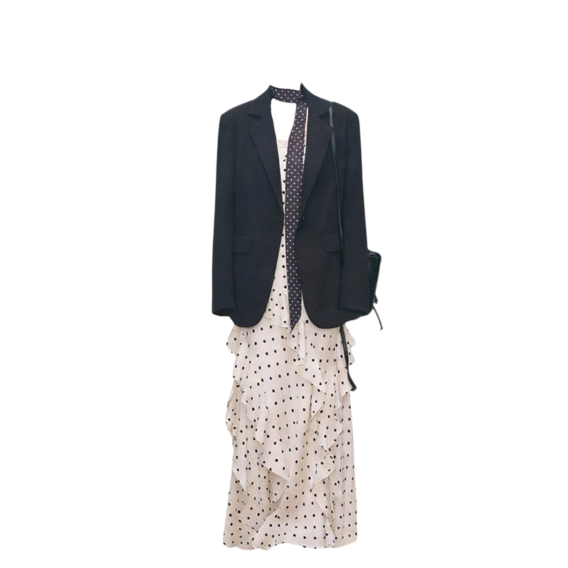 Sugarfunk Sugarfunk Two Piece Skirt Sets Women's Suit Collar Thin