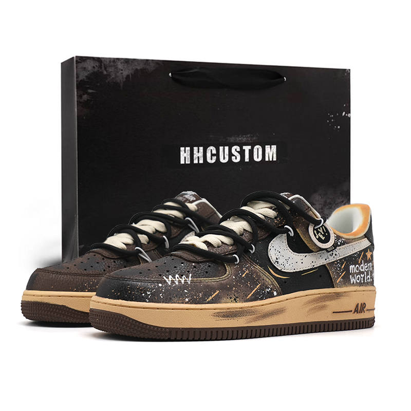 Nike Nike Air Force 1 Desolate Star Stream Synthetic Leather Slip Resistant Cushioning Abrasion Resistant Low top