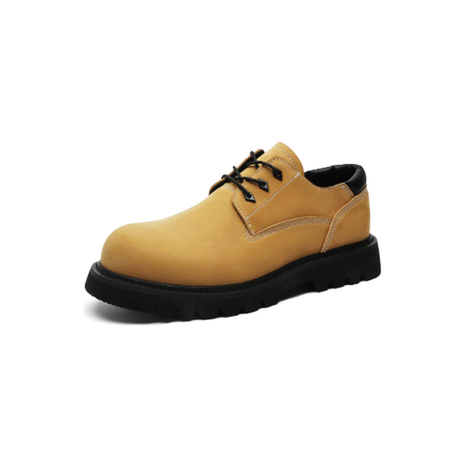 Lanza Casual Leather Shoes Men's Low Top Yellow