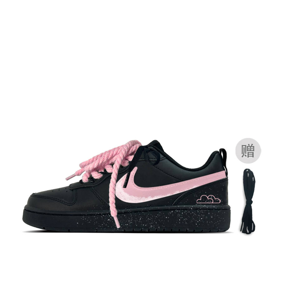 Nike Nike Court Borough Velvet Mist Peach 1 Leather Low top Kids' Skateboarding Shoes Peach Teenagers