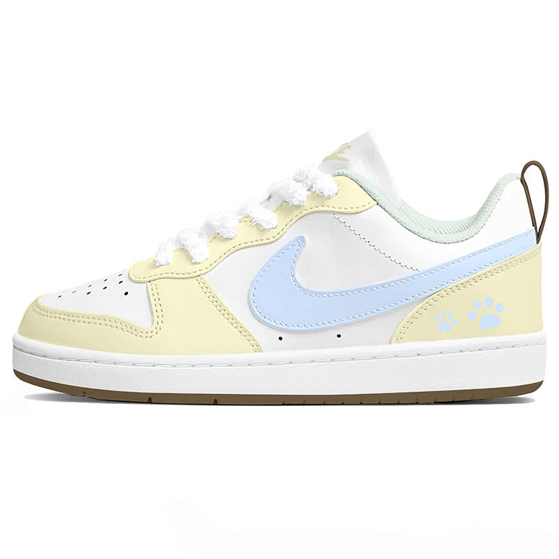 Nike Nike Court Borough Milk Blue Cat Paw Low top Skateboard Shoes Blue Teenagers
