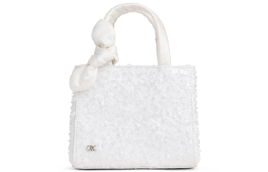 CHARLES&KEITH Fabric Portable Small Square Bag Mini Women's White