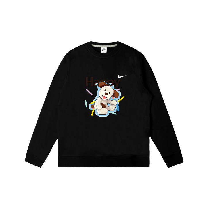 Nike Nike Club Sweatshirts Men's Black Crew Neck Moderate Regular