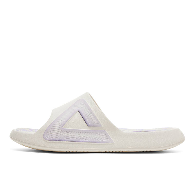 PEAK Tai Ji1.0 Cushioning Slip Resistant Odor Resistant Slide Slippers Men's Canvas White Purple