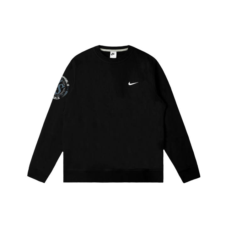 Nike Nike Club Sweatshirts Men's Black Crew Neck Moderate Regular