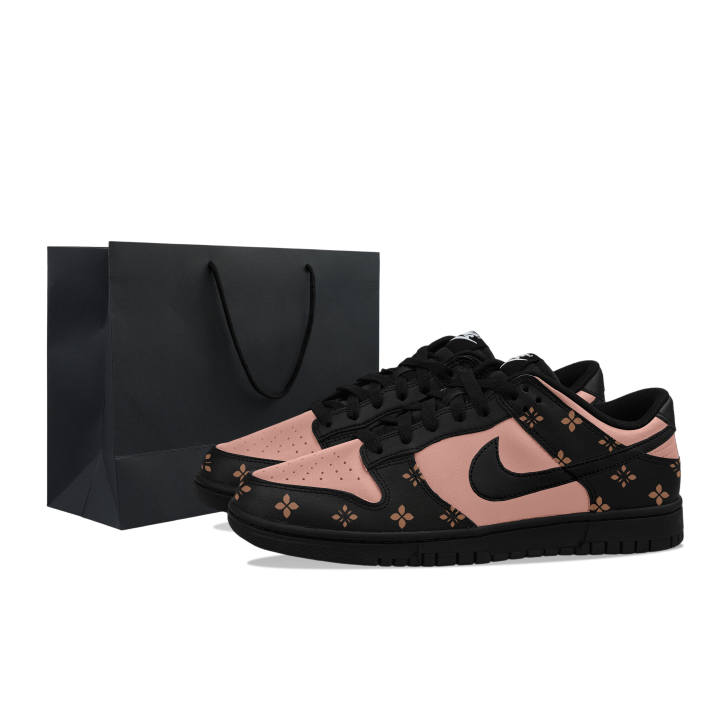Nike Nike Dunk Low Leather Low top Casual Skate Shoes Men's Black Pink