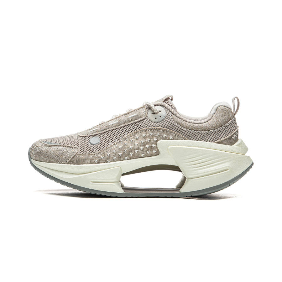Li-Ning Li Ning Cushioning Rebound Low top Casual Running Shoes Men's Gray