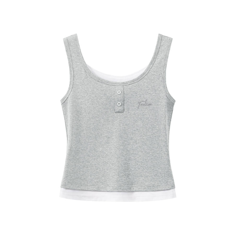 Tonlion Tank Tops Women's Double Collar Moderate Straight Fit