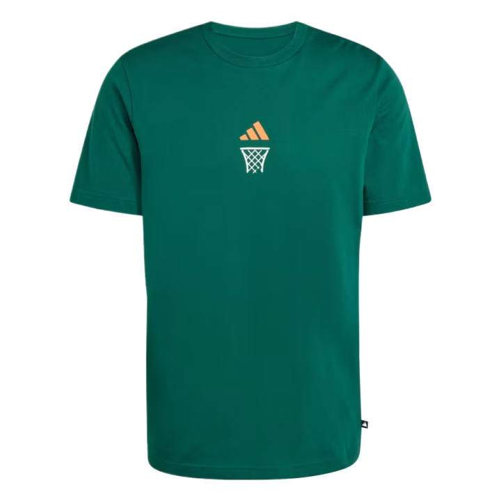 Adidas Adidas T Shirts Men's University Green Crew Neck Moderate