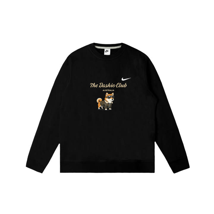 Nike Nike Club Sweatshirts Men's Black Crew Neck Moderate Regular