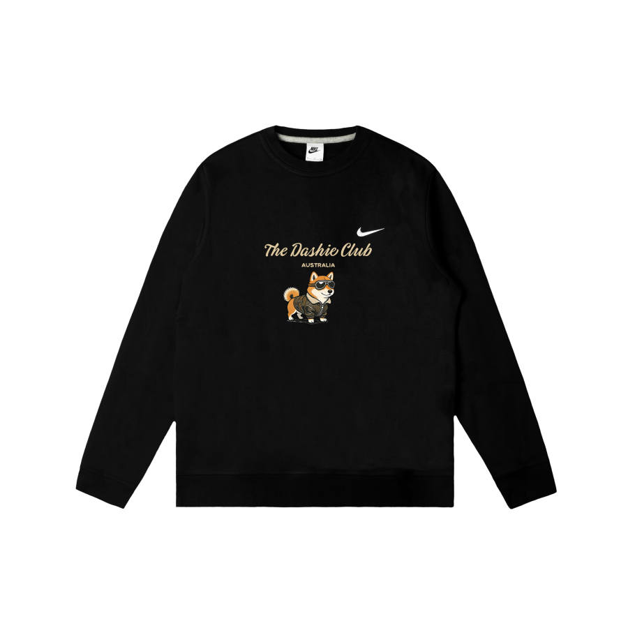 Nike Nike Club Sweatshirts Men's Black Crew Neck Moderate Regular
