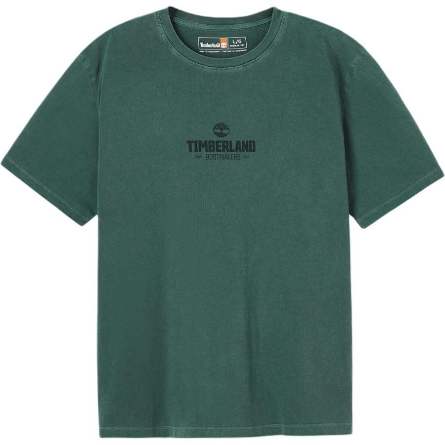 Timberland T Shirts Men's A6X/Pine Needle Green Crew Neck Moderate Straight Fit