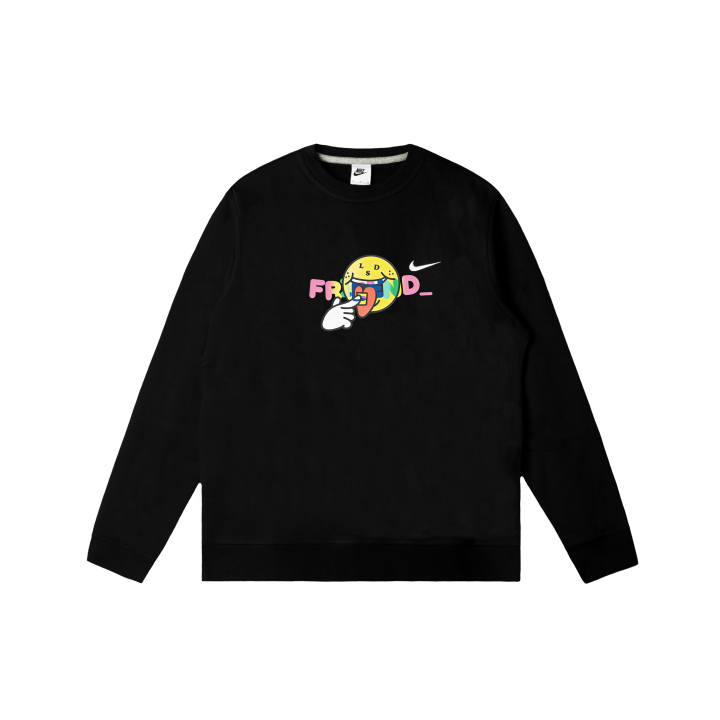 Nike Nike Club Sweatshirts Men's Black Crew Neck Moderate Regular