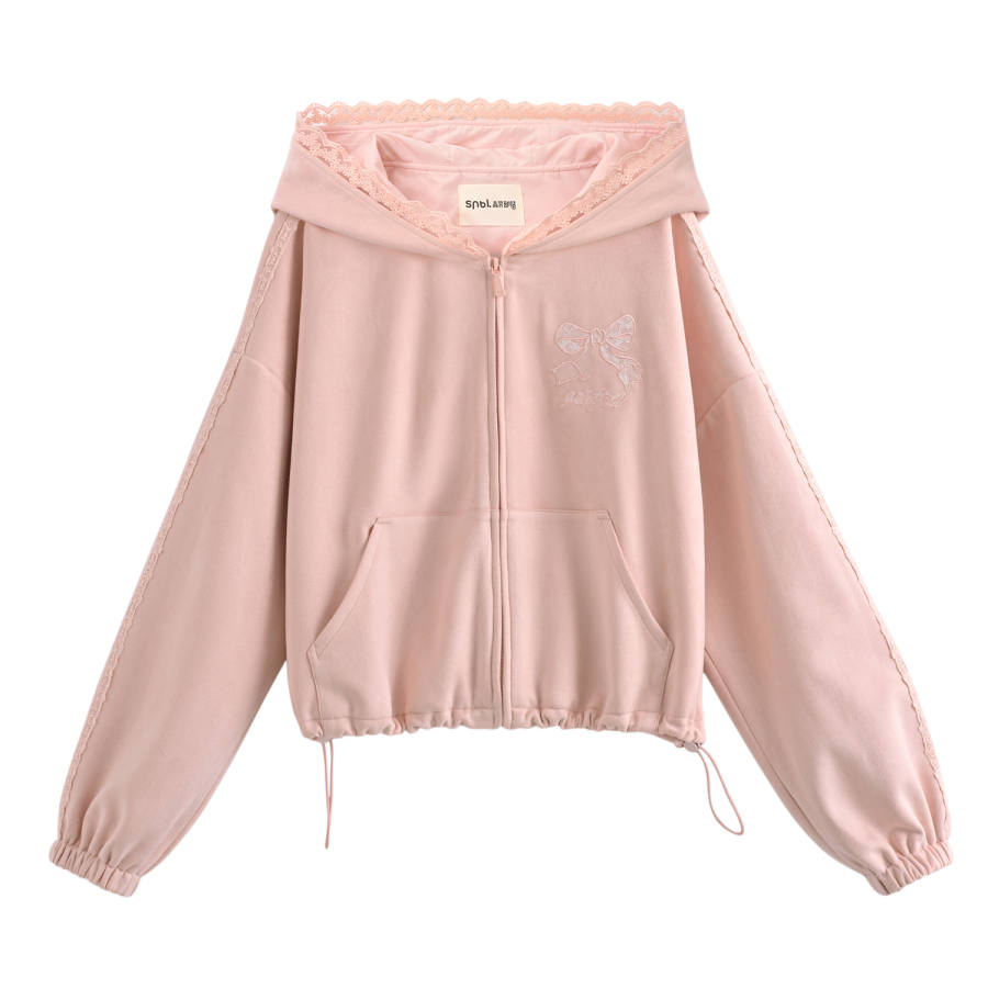 SNBL Cropped Coats Women's Pink Hooded Moderate